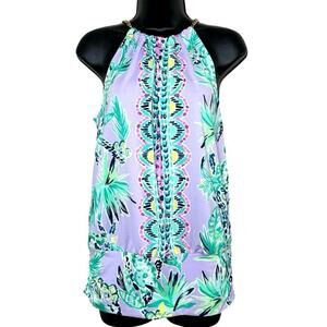Lilly Pulitzer Women’s Bowen Halter Swim Top Multicolored Size Small